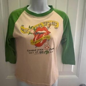 Rolling Stones three-quarter length sleeve vintage concert shirt 1981